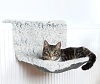 Гамак для кошек подвесной на радиатор 45*26*31см, плюш, белый/черный, 43145, TRIXIE