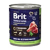 Брит Премиум влажный корм для собак с говядиной и сердцем, 850г, BRIT Premium By Nature
