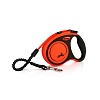 Рулетка для Собак Флекси ЭКСТРИМ ХS, 3м/15кг, лента, черный/оранжевый, FLEXI Xtreme