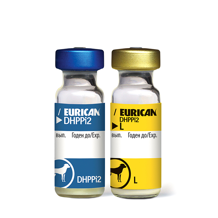 ЭУРИКАН DHPPI2-L вакцина для собак комплексная, 1 доза 2 флакона, Eurican DHPPi, Merial 