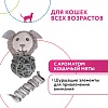 Игрушка для кошек КОСМИЧЕСКИЙ ПЕС И ПРУЖИНКА, с кошачьей мятой, серый/белый, полиэстер/ротанг, TOY99939-VA, PET PARK