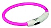 Мигающее кольцо для собак USB, размер XS-S, 35см/ø 7мм, нейлон, розовый, 12706, TRIXIE