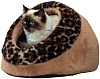 Лежак-пещера для кошек ЛЕО 35*26*41см, коричневый,полиэстер/плюш 374247, TRIXIE