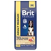 Брит Премиум ЭДАЛТ МЕДИУМ сухой корм для собак средних пород, с индейкой и телятиной, 15кг, BRIT Premium Adult Medium