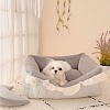 Лежанка прямоугольная, волан спереди, серая, 60х55х20см, 2056 DB, PUPPY ANGEL