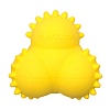 Игрушка для щенков СКВИКИ БОУНС БОЛ, дентальный мяч-тетраэдр с ароматом курицы, 8см, с пищалкой, желтый, 33366, PLAYOLOGY Squeaky Bounce Ball
