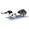 Когтеточка-коврик с бортиком, для кошек, 55*35см, светло-серый, сизаль/плюш, 43110, TRIXIE