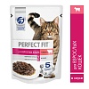 Перфект Фит ЭДАЛТ влажный корм для кошек с говядиной в соусе, 75г, PERFECT FIT Adult 