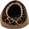 Лежак-пещера для кошек ЛЕО 35*26*41см, коричневый,полиэстер/плюш 374247, TRIXIE