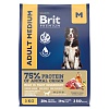 Брит Премиум ЭДАЛТ МЕДИУМ сухой корм для собак средних пород, с индейкой и телятиной,  3кг, BRIT Premium Adult Medium