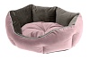 Лежак КОРОЛЕВА-45, для собак, 44 х 40 х16см, велюр, розово-серый, 83404501, FERPLAST