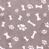 Подстилка-плед для животных ЗУМА, 70*100см, флис, бежевый/косточки/лапки, FL520867, FLAMINGO