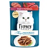 Гурмэ ПЕРЛ Мясной Дуэт влажный корм для кошек с языком и телятиной, нежное филе в соусе, 75г