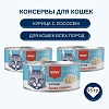 Ванпи влажный корм для кошек с курицей и лососем, 95г, WANPY Cat