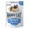 Хэппи Кэт влажный корм для стерилизованных кошек, кусочки в желе с лососем, 85г, HAPPY CAT