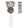 Игрушка для кошек КОСМИЧЕСКИЙ ПЕС И ПРУЖИНКА, с кошачьей мятой, серый/белый, полиэстер/ротанг, TOY99939-VA, PET PARK
