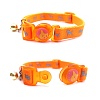 Ошейник для кошек со светоотражающими элементами, 11мм/19-31см, оранжевый, нейлон, 641249, JAPAN PREMIUM PET