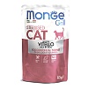 Монж ГРИЛЛ СТЕРИЛАЙЗД влажный корм для стерилизованных кошек, кусочки в желе с итальянской телятиной, 85г, MONGE Grill Sterilised