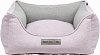 Лежак с бортиком ЛОНА прямоугольный, для собак, 80х60см, розовый/серый, 37657, TRIXIE