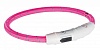 Мигающее кольцо для собак USB, размер XS-S, 35см/ø 7мм, нейлон, розовый, 12706, TRIXIE