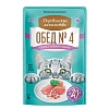 Деревенские Лакомства ОБЕД №4 влажный корм для кошек с тунцом и крабом в желе, 50г