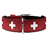 Ошейник для собак Хантер СВИСС 42, 26мм/35-40см, красный/черный, натуральная кожа, 42049, HUNTER Swiss