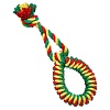 Игрушка для собак ДОГЛАЙК - КОЛЬЦО КАНАТНОЕ, большое, Ø13см, длина 41см, цветное, D-2359-YGR, DOGLIKE Dental Knot 