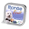 Монж ФРУТ влажный корм для собак, паштет с кусочками индейки и черникой, 100г, MONGE Fruit