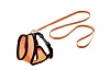 Шлейка для кошек ХАРМС с поводком, 110/10см, нейлон, оранжевый/черный, FL1031366, FLAMINGO